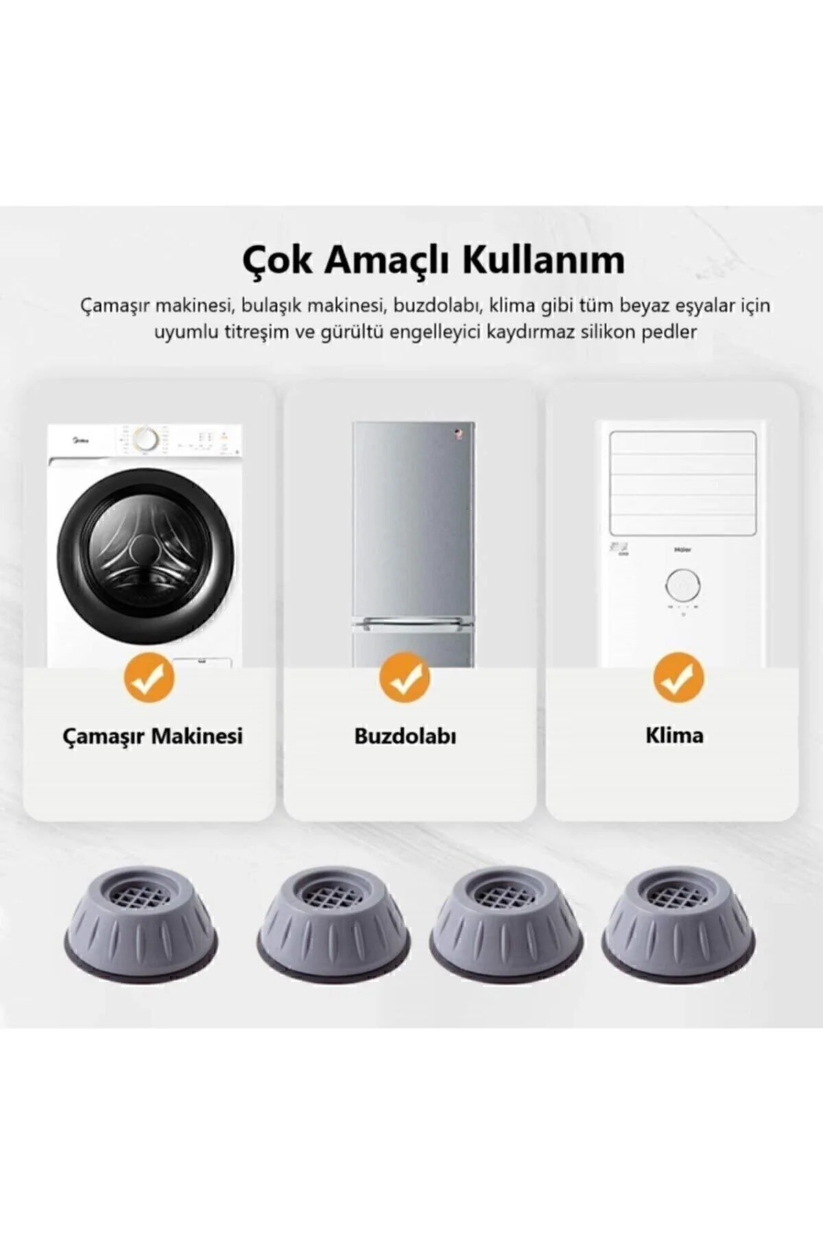 Makina Matik Çamaşır Makinesi Titreşim Önleyici Masa Ayakları Çok