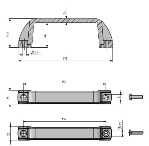 Makina ve Kapak Kulpu Uzun Model 2 Adet