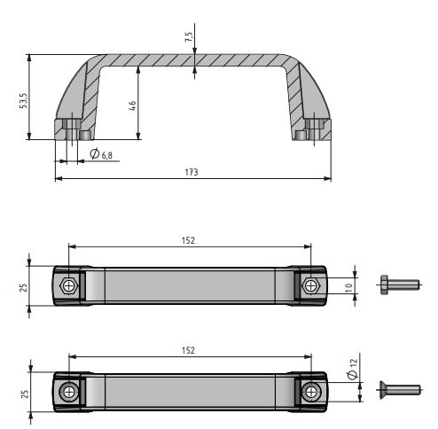 Makina ve Kapak Kulpu Uzun Model 2 Adet