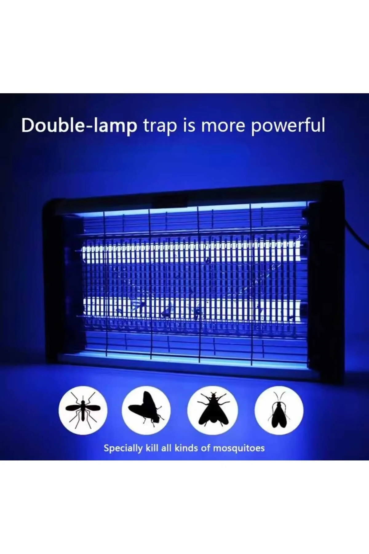 Makine formunda mavi ışıklı sinek ve böcek öldürücü kovucu, tehlikeli değil, 2x4 watt