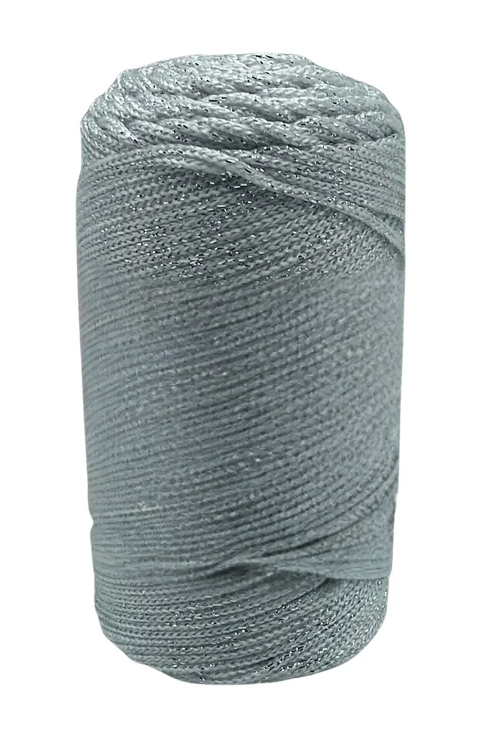 Makrome İpi 3 mm Polyester Gri Simli