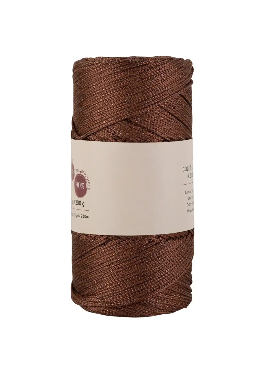 Makrome İpi 3mm Polyester Kahve Simli