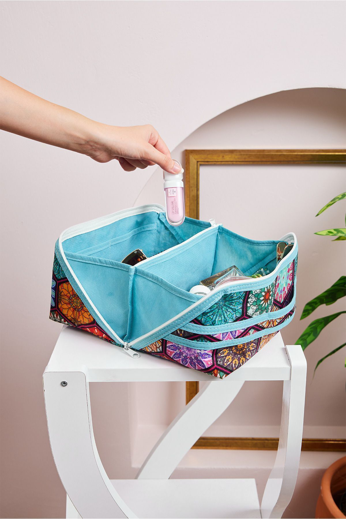 Pazar Kapısı Makyaj Çantası Düzenleyici Seyahat Tipi Çanta Organizer Otantik