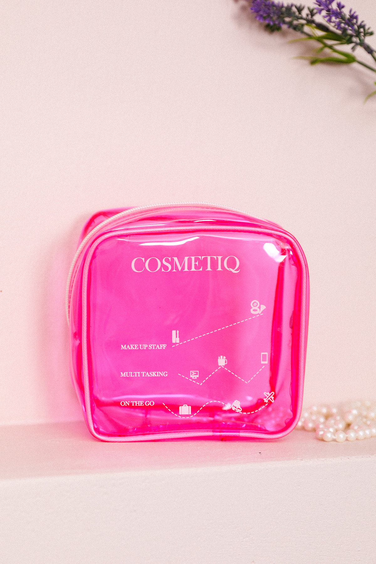 Pazar Kapısı Makyaj Çantası Şeffaf Küçük Boy Makyaj Malzemeleri Çantası