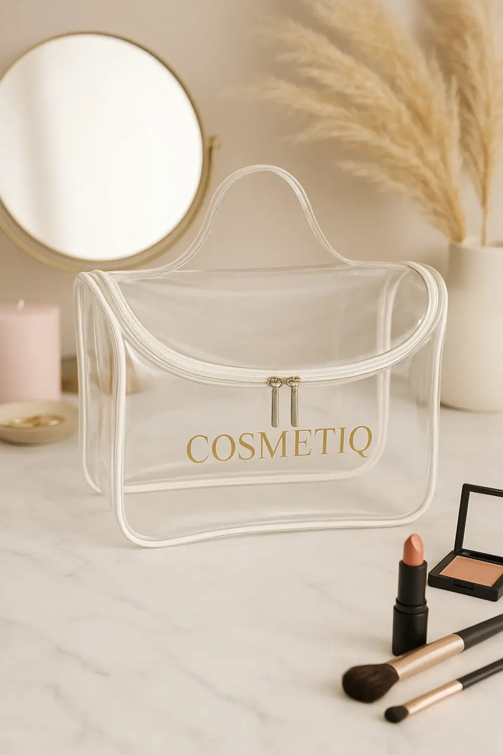 Makyaj Çantası Şeffaf Küçük Boy Makyaj Malzemeleri Çantası
