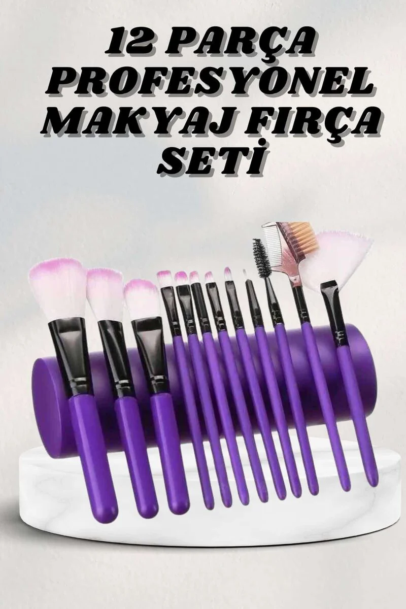 Makyaj Fırçası 12 Parça Set Yumuşak Uçlu Göz Makyajına Uygun Hafi