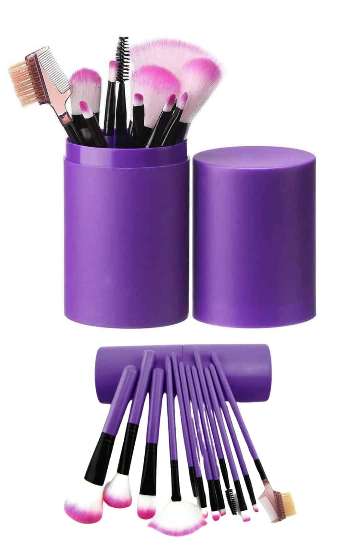 Makyaj Fırçası 12 Parça Set Yumuşak Uçlu Göz Makyajına Uygun Hafi