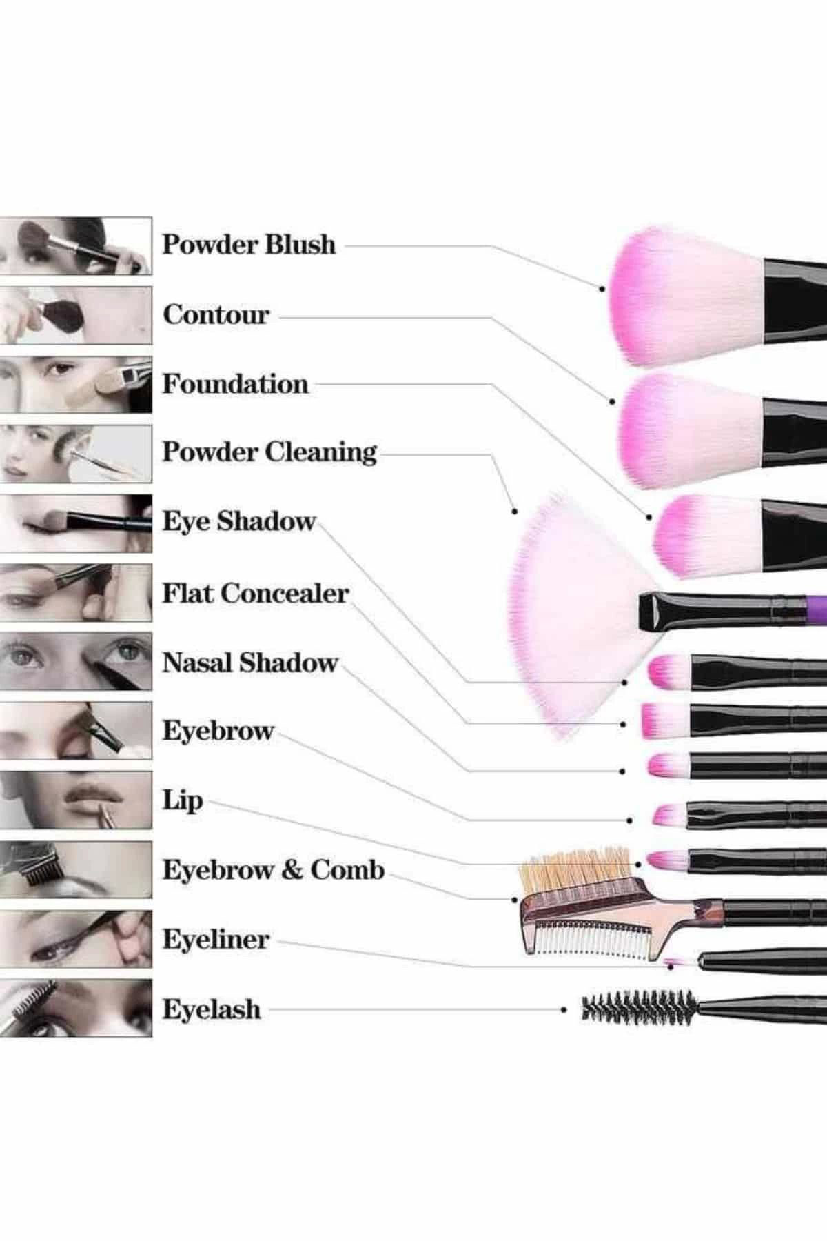 Yusuftex Makyaj Fırçası 12 Parça Set Yumuşak Uçlu Göz Makyajına Uygun Hafi