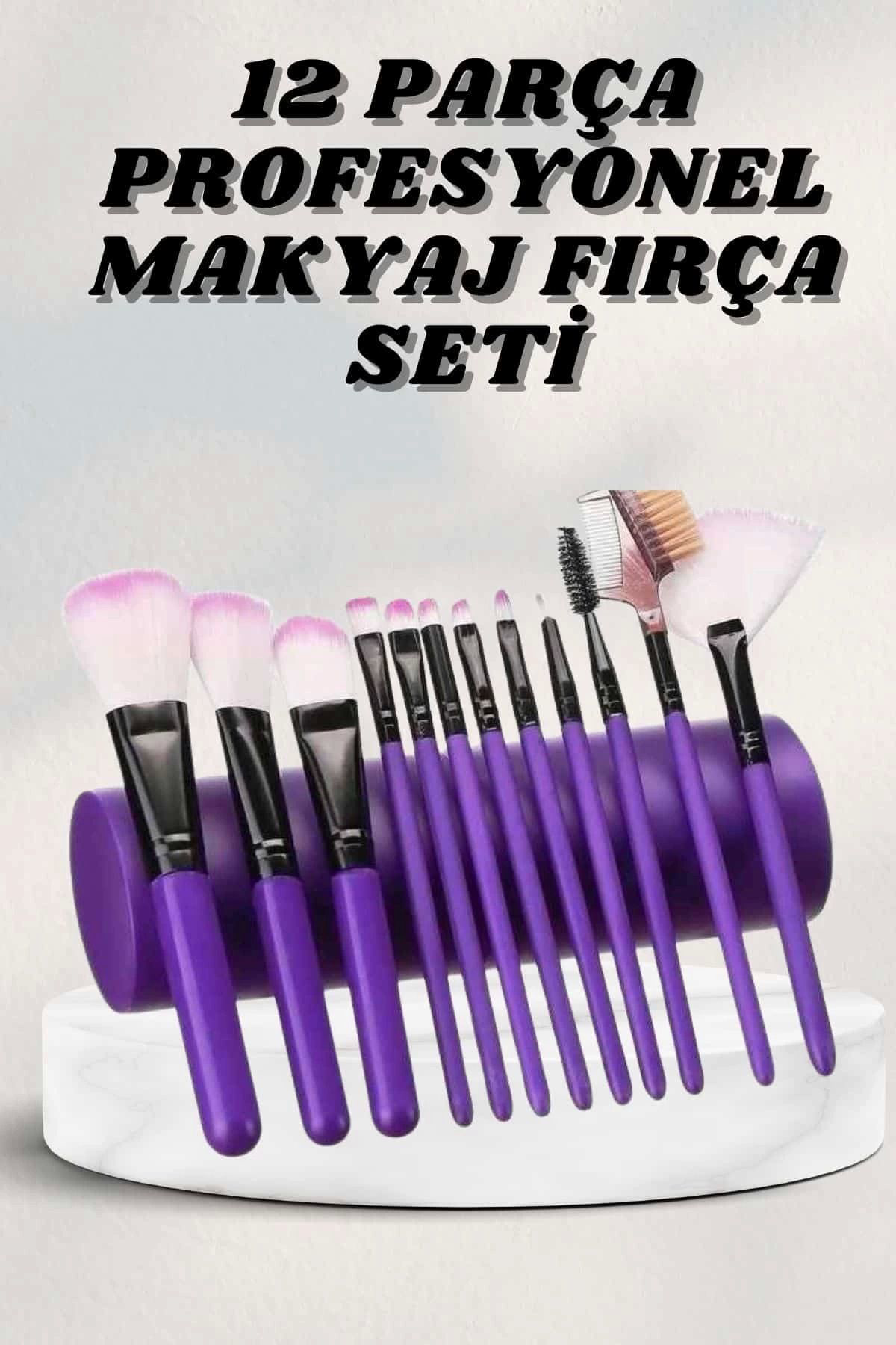 Yusuftex Makyaj Fırçası 12 Parça Set Yumuşak Uçlu Göz Makyajına Uygun Hafi