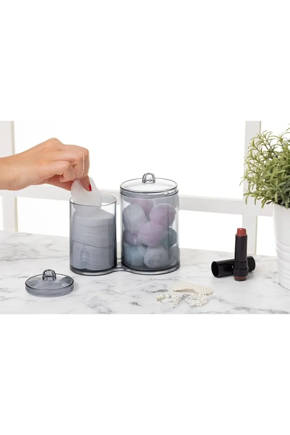 Makyaj Pamuğu Organizeri Akrilik Makyaj Temizleme Pamuğu Saklama