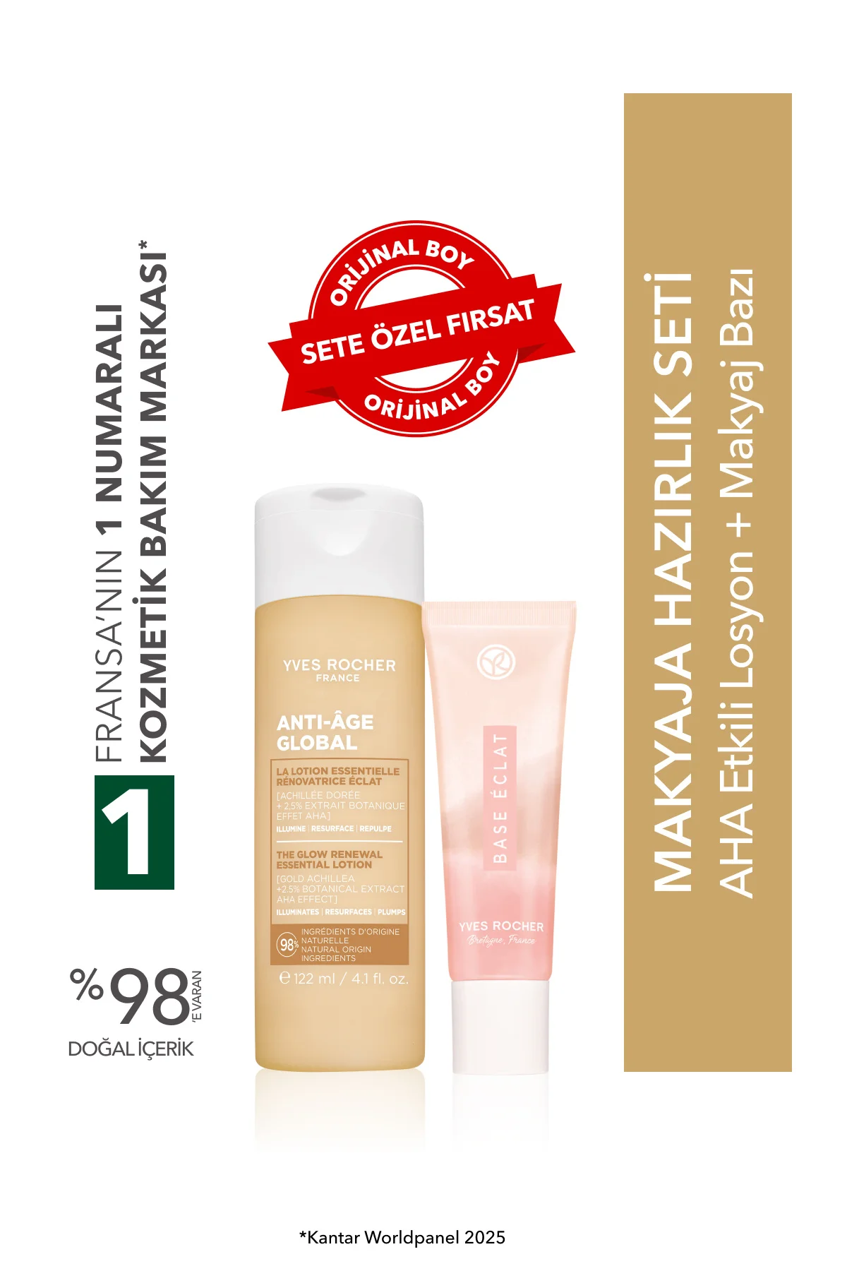 Makyaja Hazırlık Seti- AHA Losyon 122 ml & Makyaj Bazı 30 ml