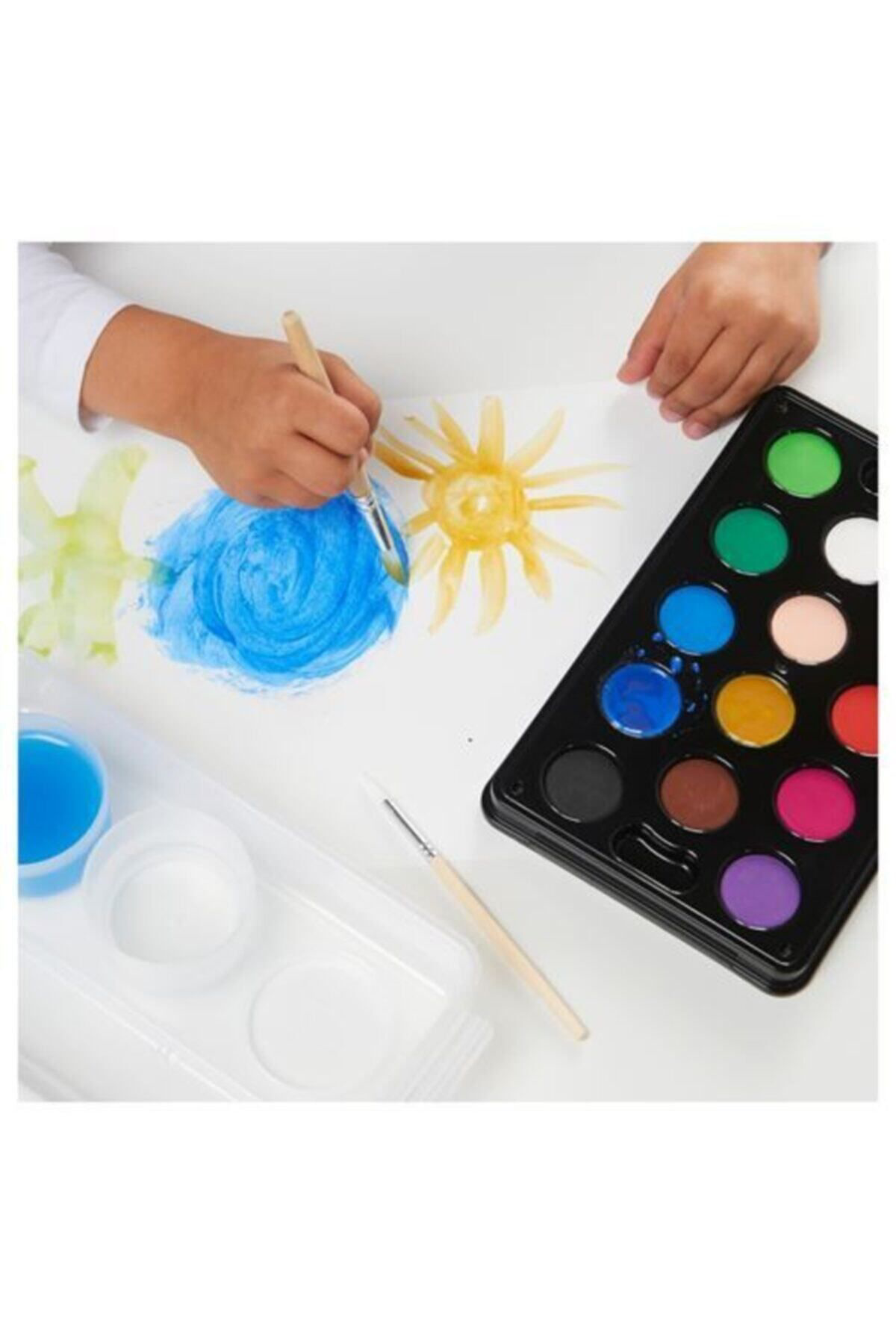 İkea Mala Boya Seti, 14 Tablet + Tepsi + 2 Su Kabı Ve 2 Fırça