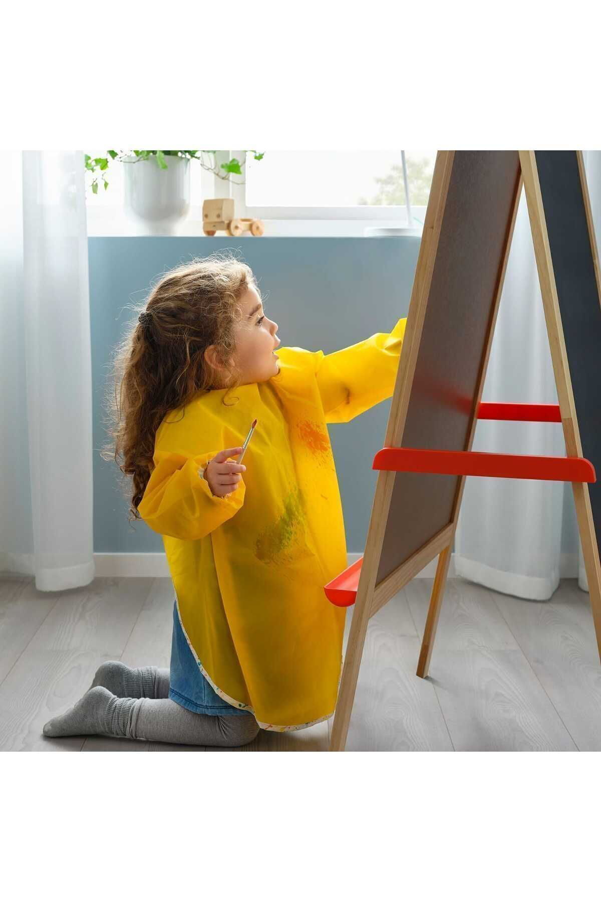 İkea Mala Boyama Aktivite Önlüğü Uzun Kollu Sari 60 Cm