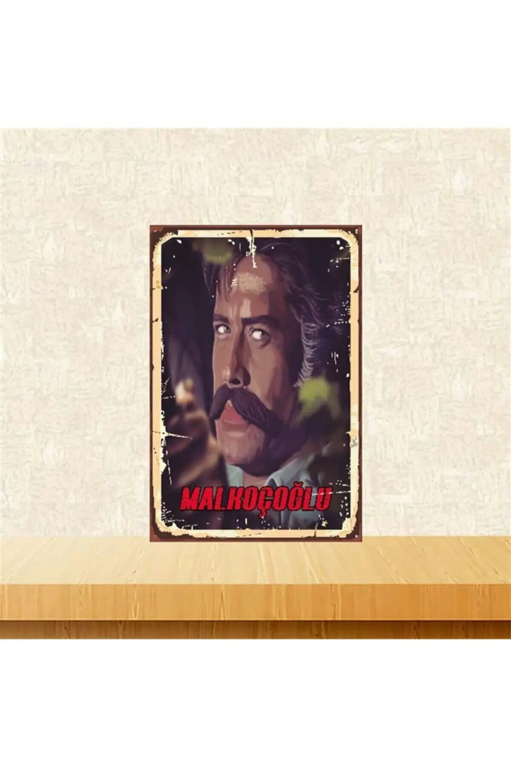 Malkoçoğlu Cüneyt Arkın 20-30 cm Retro Ahşap Poster