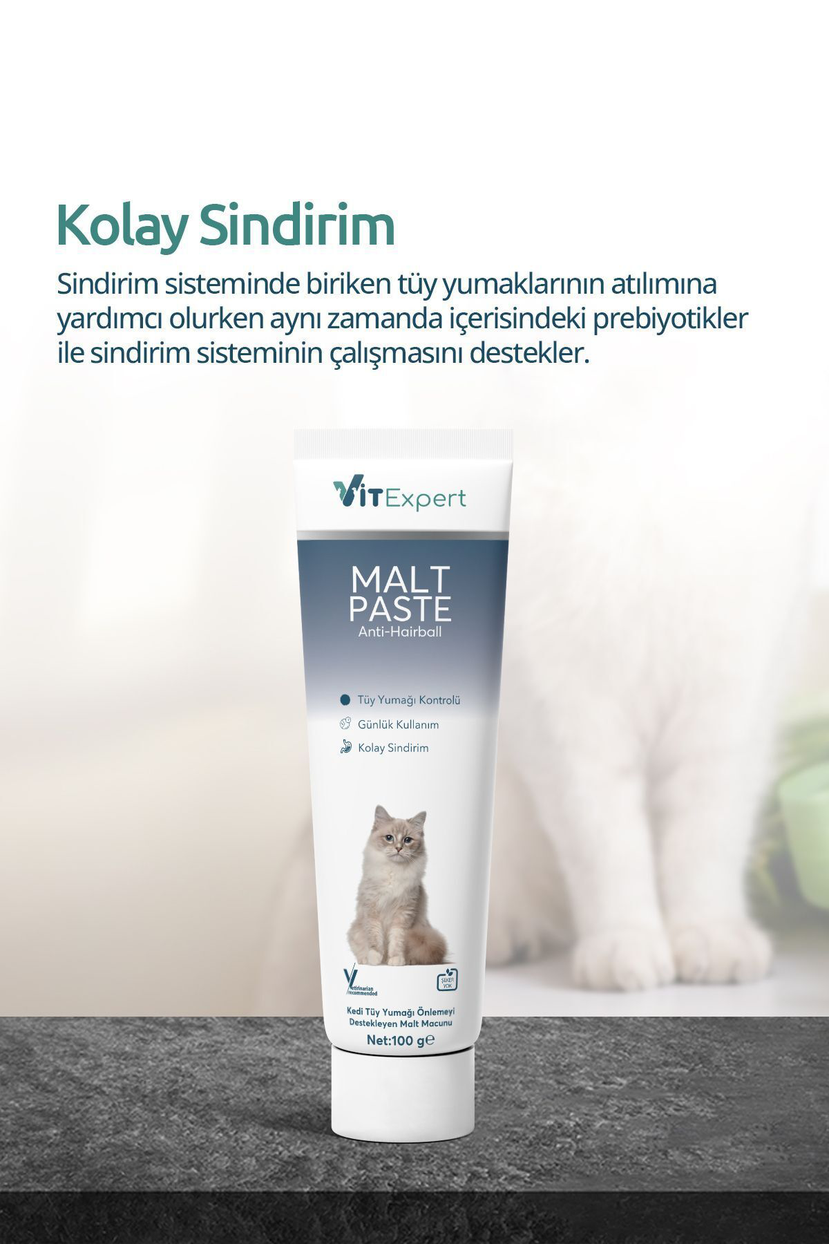 Vitexpert Malt Paste Kedi Tüy Yumaği Önleyici, Kisirlaştirilmiş Kedi Vitami