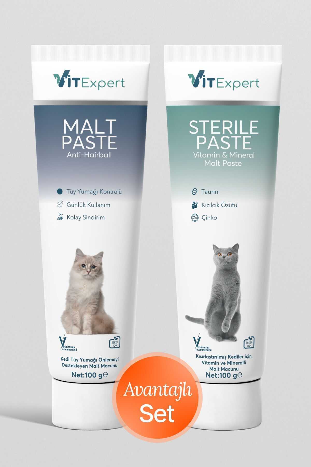Vitexpert Malt Paste Kedi Tüy Yumaği Önleyici, Kisirlaştirilmiş Kedi Vitami