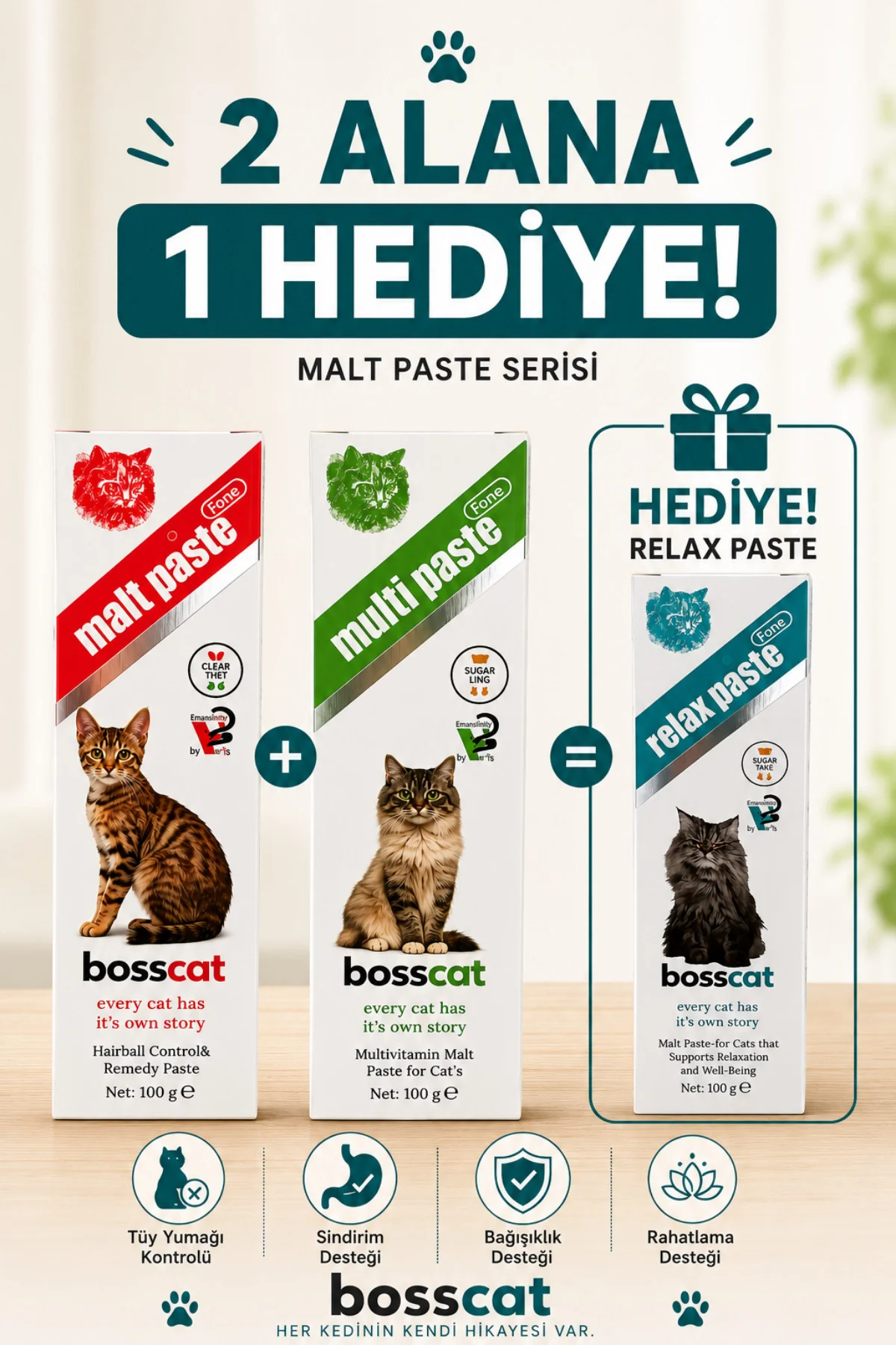 Malt Paste + Multi Paste 2'li Paket 100 gr + 100 gr | Relax Paste 100 gr Hediye