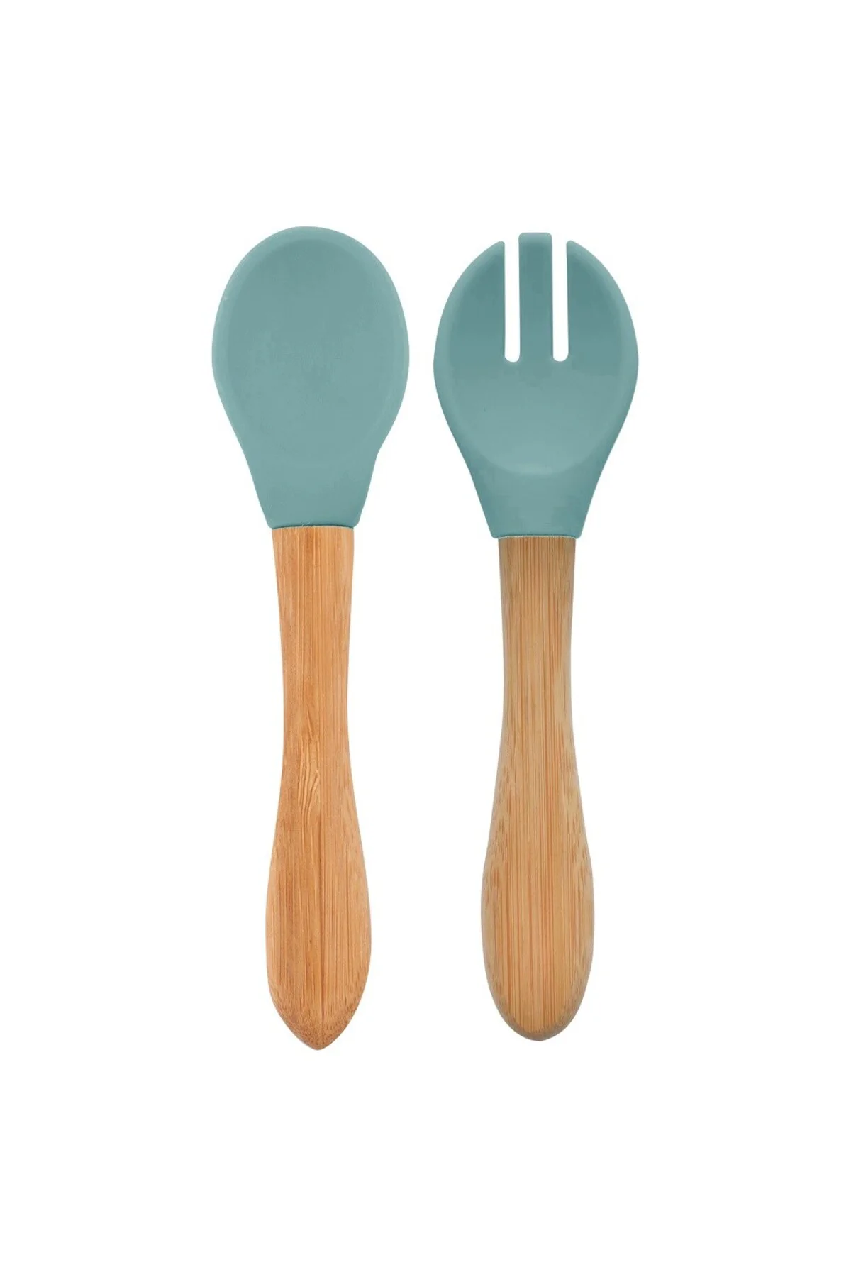 Mama Kaşığı ve Çatal Seti Aqua Green