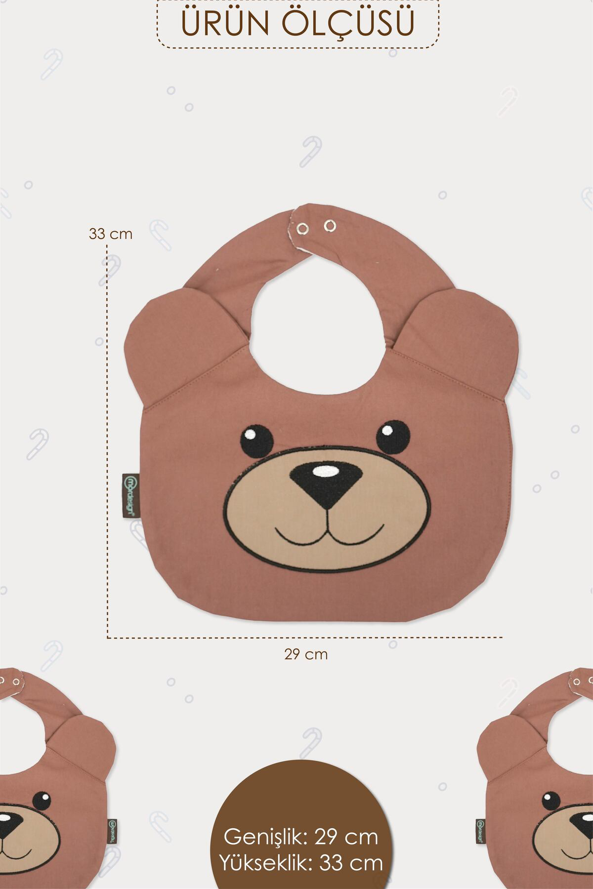 Mordesign Mama Önlüğü, Sıvı Geçirmez, Ayarlanabilir Çıtçıtlı Mama Önlüğü, B