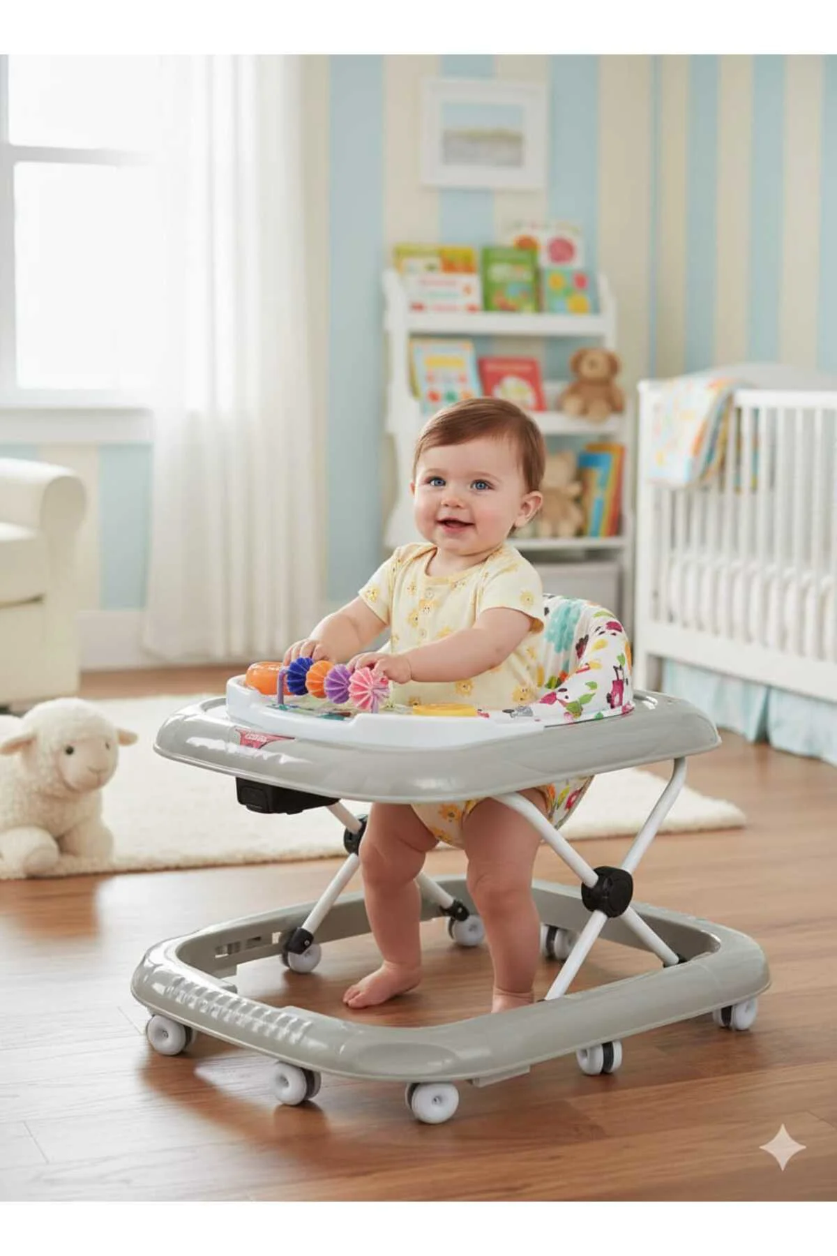Mama Tablalı Bebek Yürüteci Müzikli Ve Işıklı 10 Teker Yürüteç