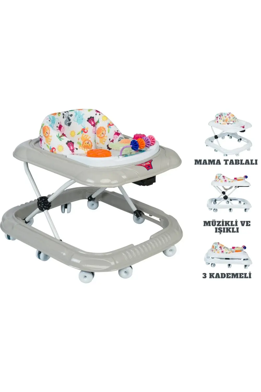 Mama Tablalı Bebek Yürüteci Müzikli Ve Işıklı 10 Teker Yürüteç