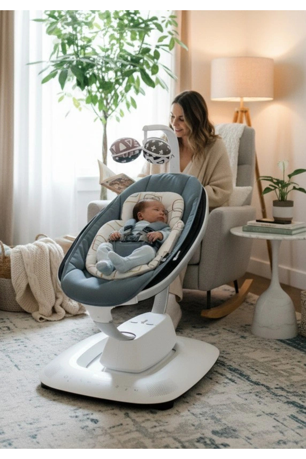 Mamaroo 5.0 Elektrikli Ana Kucağı - Slate Blue + Yenidoğan Destek