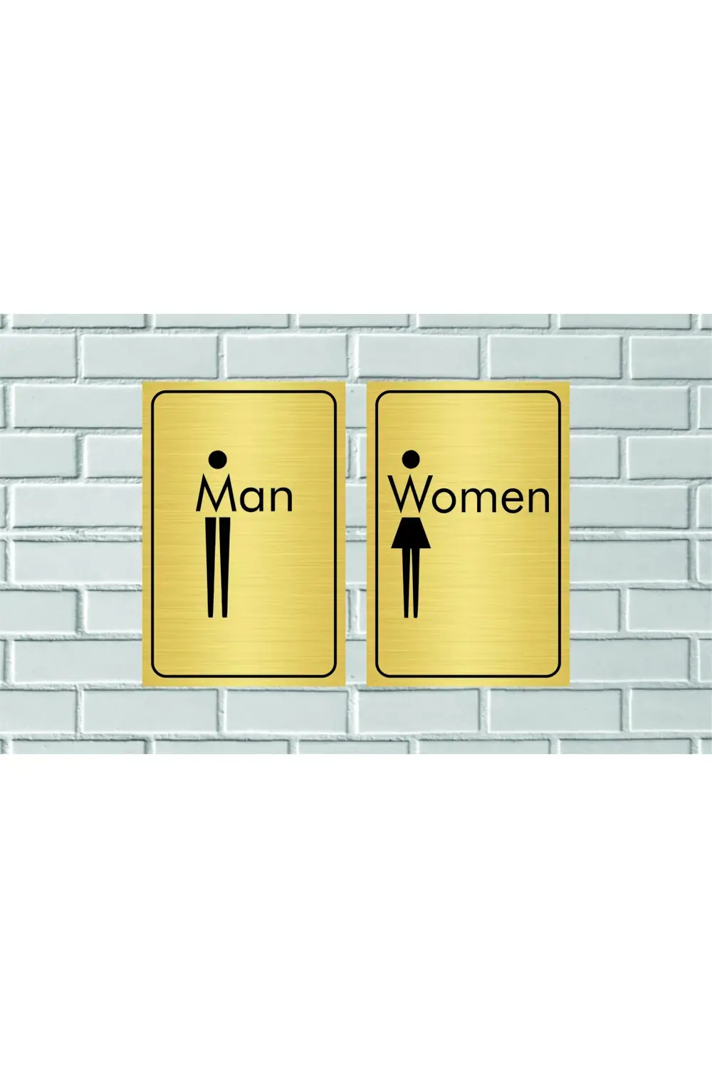 MAN WOMEN YAZILI GOLD METAL LEVHA  ÖLÇÜ 15 X 10 CM