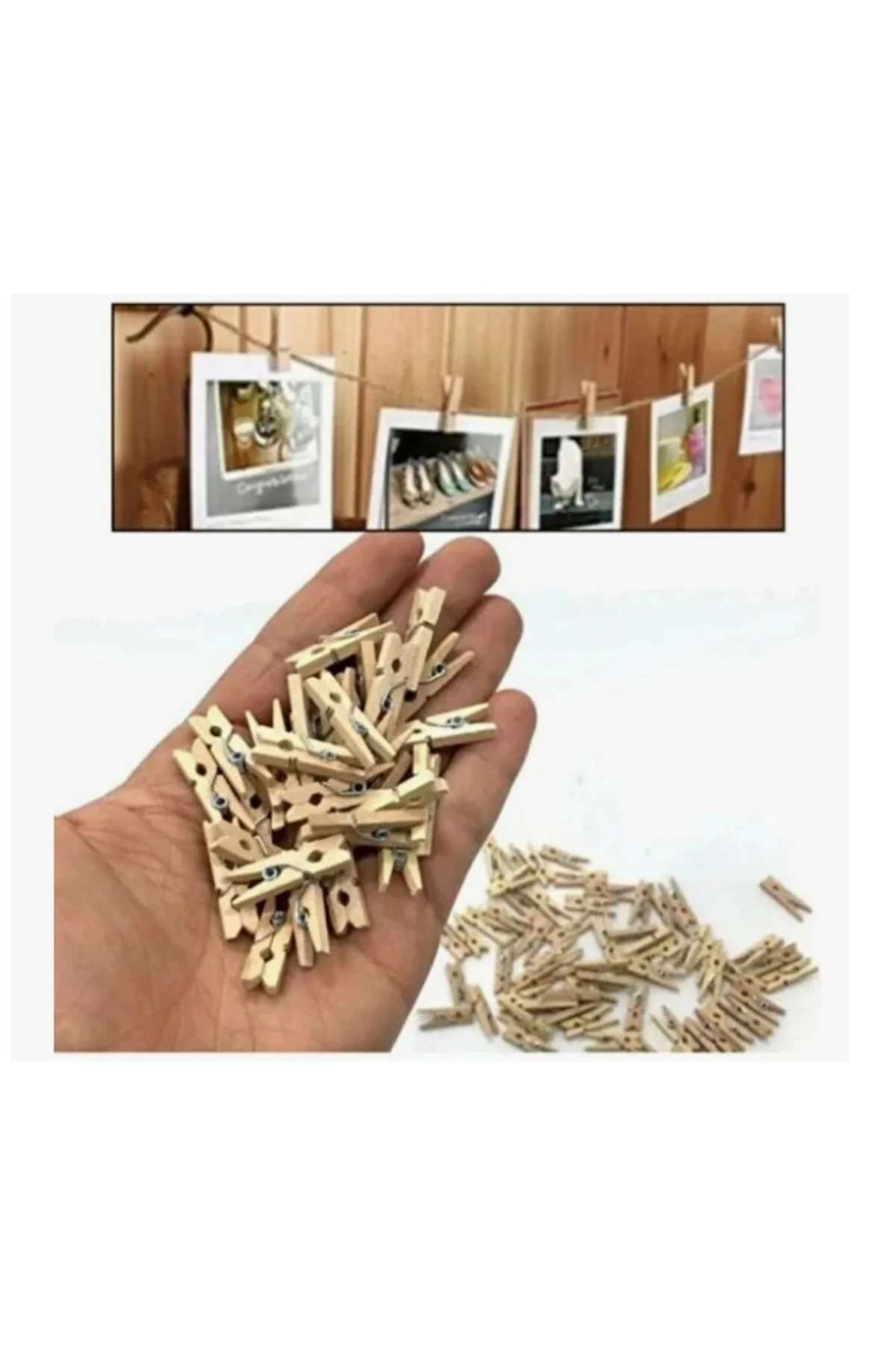 Mandal Mini Ahşap Mandal (10 Adet)