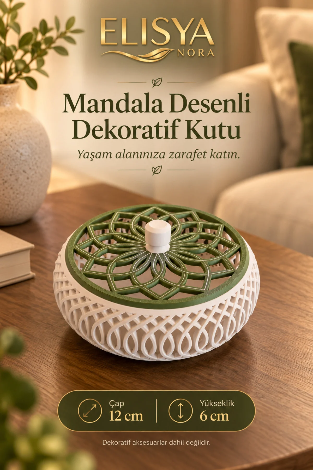 Mandala Desenli Kapaklı Dekoratif Takı ve Aksesuar Kutusu Mandala Desenli Kapaklı Dekoratif Takı ve Aksesuar Kutusu - Görsel 2