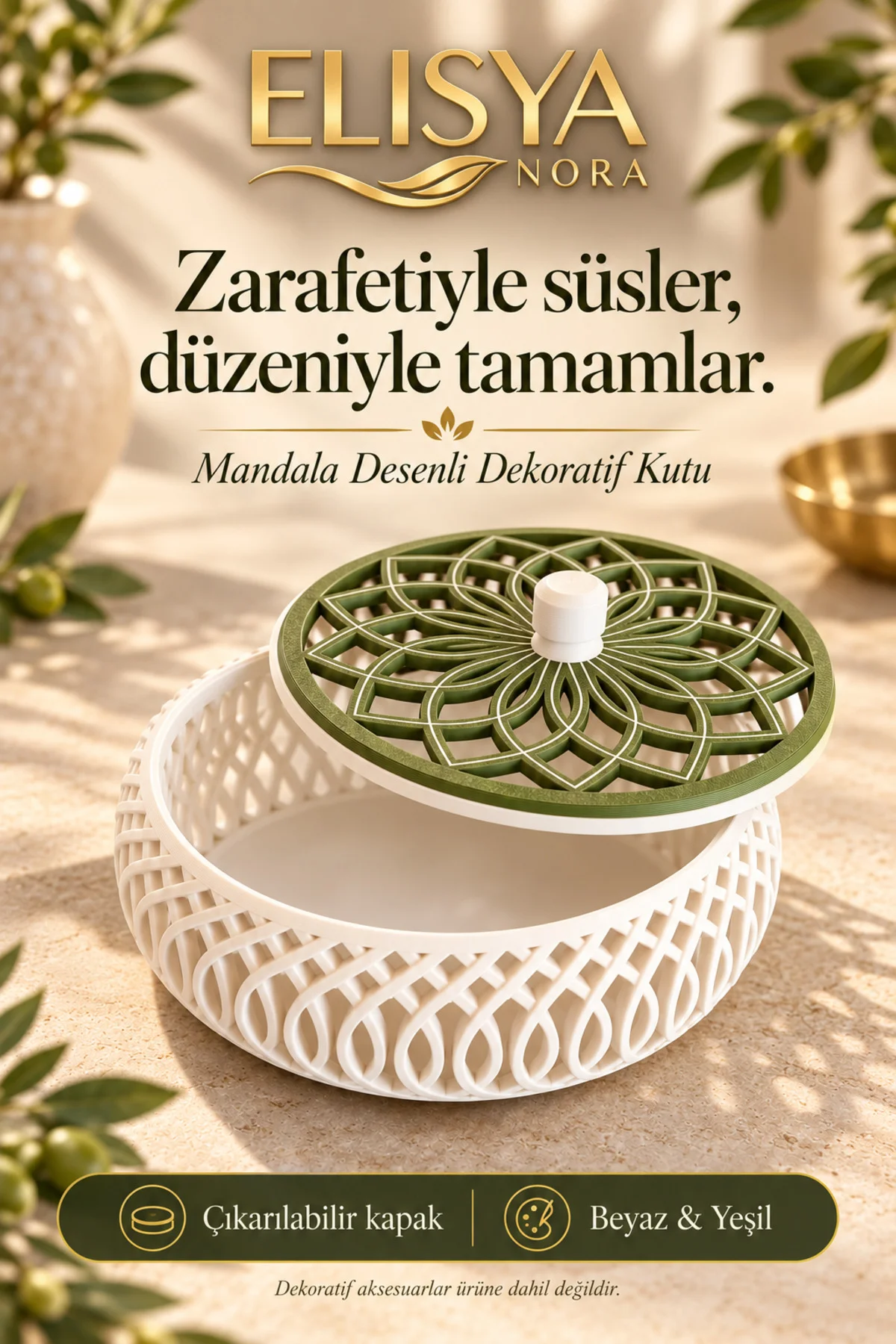Mandala Desenli Kapaklı Dekoratif Takı ve Aksesuar Kutusu Mandala Desenli Kapaklı Dekoratif Takı ve Aksesuar Kutusu - Görsel 4