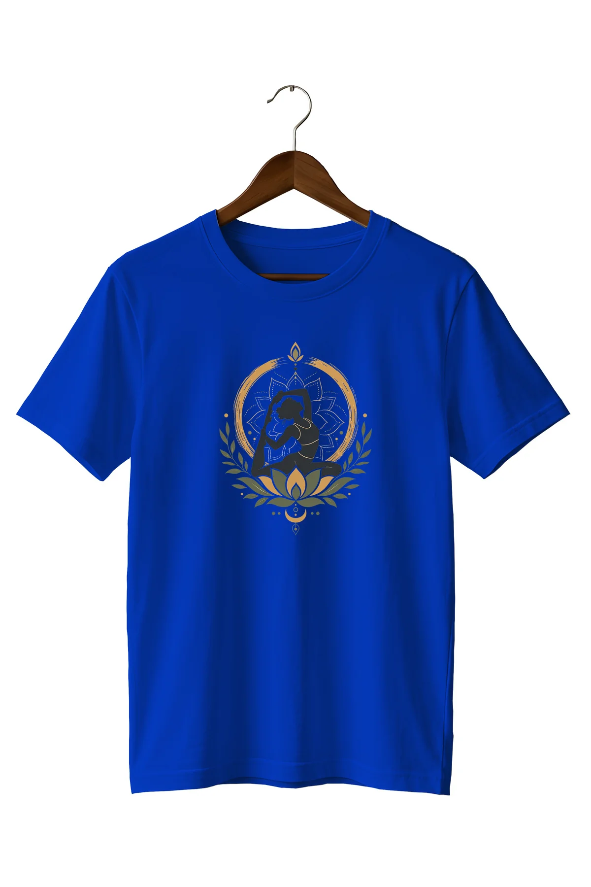 Mandala ve Lotus Baskılı Antrenman T-shirt Spor Tişört