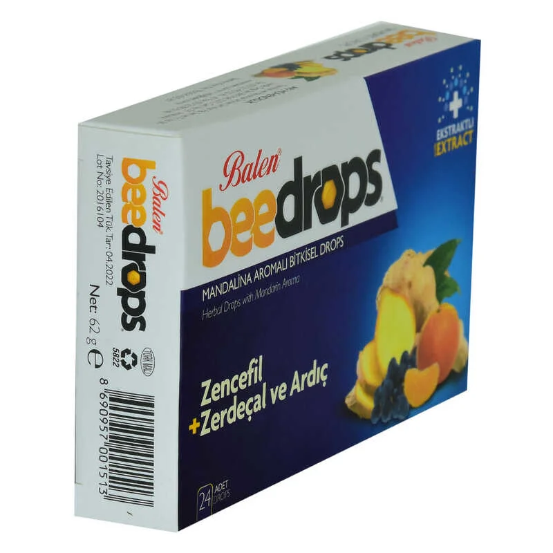 Mandalina Aromalı Bitkisel Drops 24 Adet - Doğal Boğaz Rahatlatıcı