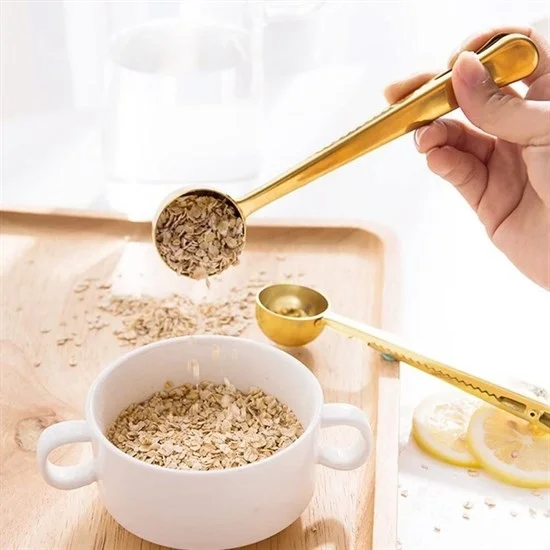 Mandallı Kahve Ölçü Kaşığı Gold Çok Fonksiyonlu Paslanmaz Çelik Kaşık Bx40 Fiyatı, Yorumları ve Özellikleri