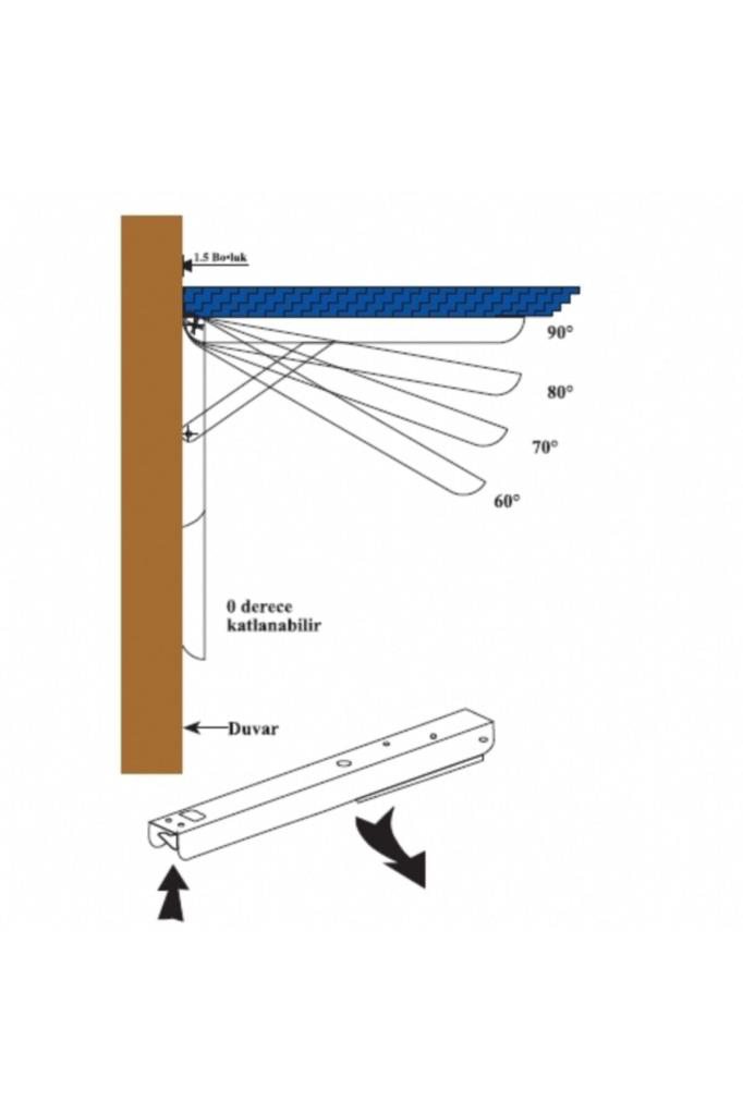Gürçay Hirdavat Mandalli Katlanir Masa Ayaği 1 Çift Çinko 40Cm