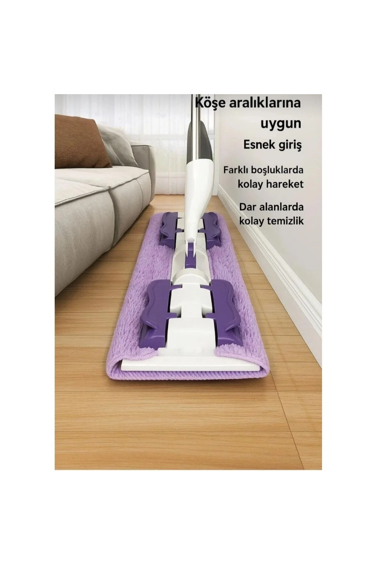 Mandallı Sprey Mop Click Mop – Deterjan Hazneli, Mikrofiber Paspa
