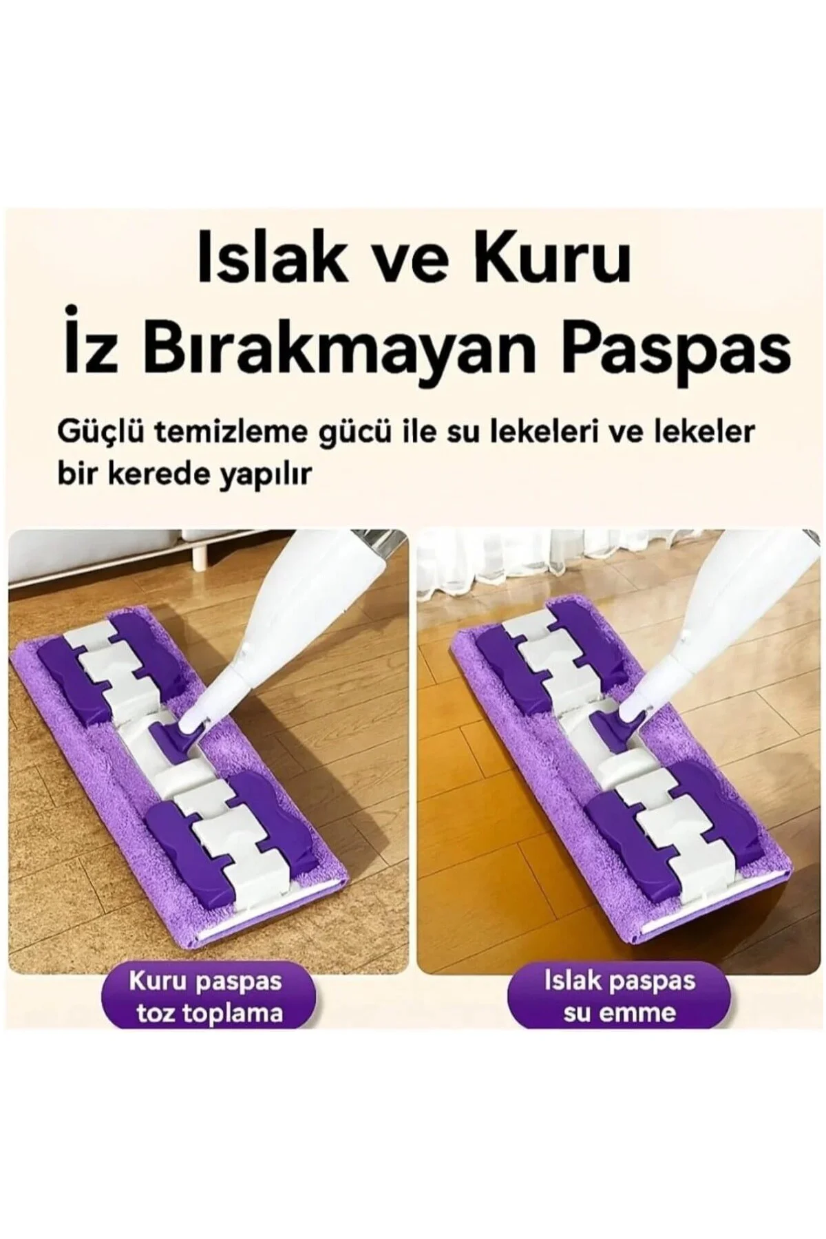 Mandallı Sprey Mop Click Mop – Deterjan Hazneli, Mikrofiber Paspa