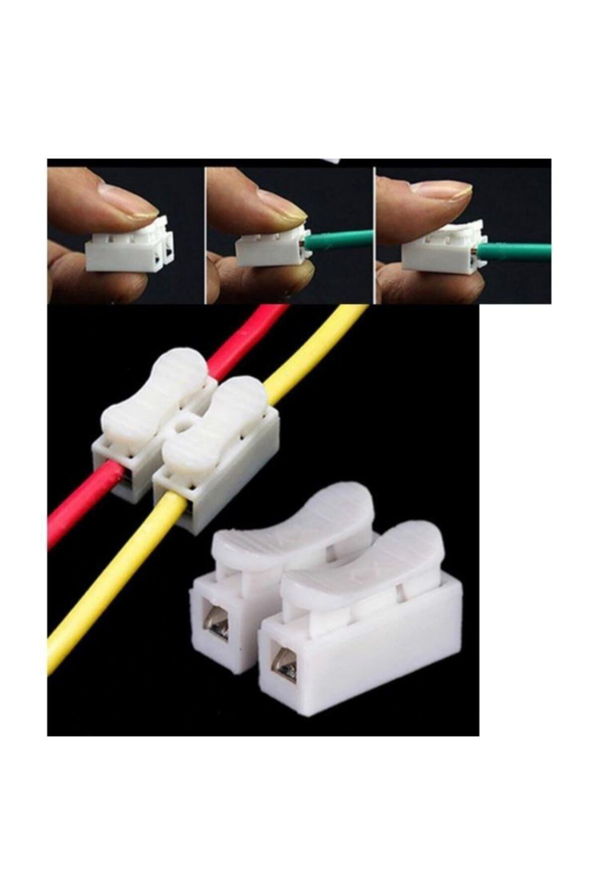 Mandallı Vidasız Klemens Basmalı Tip 2 Li 2 Pin 100'lü Paket