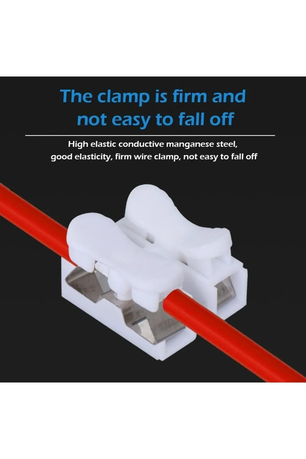 Mandallı Vidasız Klemens Basmalı Tip 2 Li 2 Pin 100'lü Paket