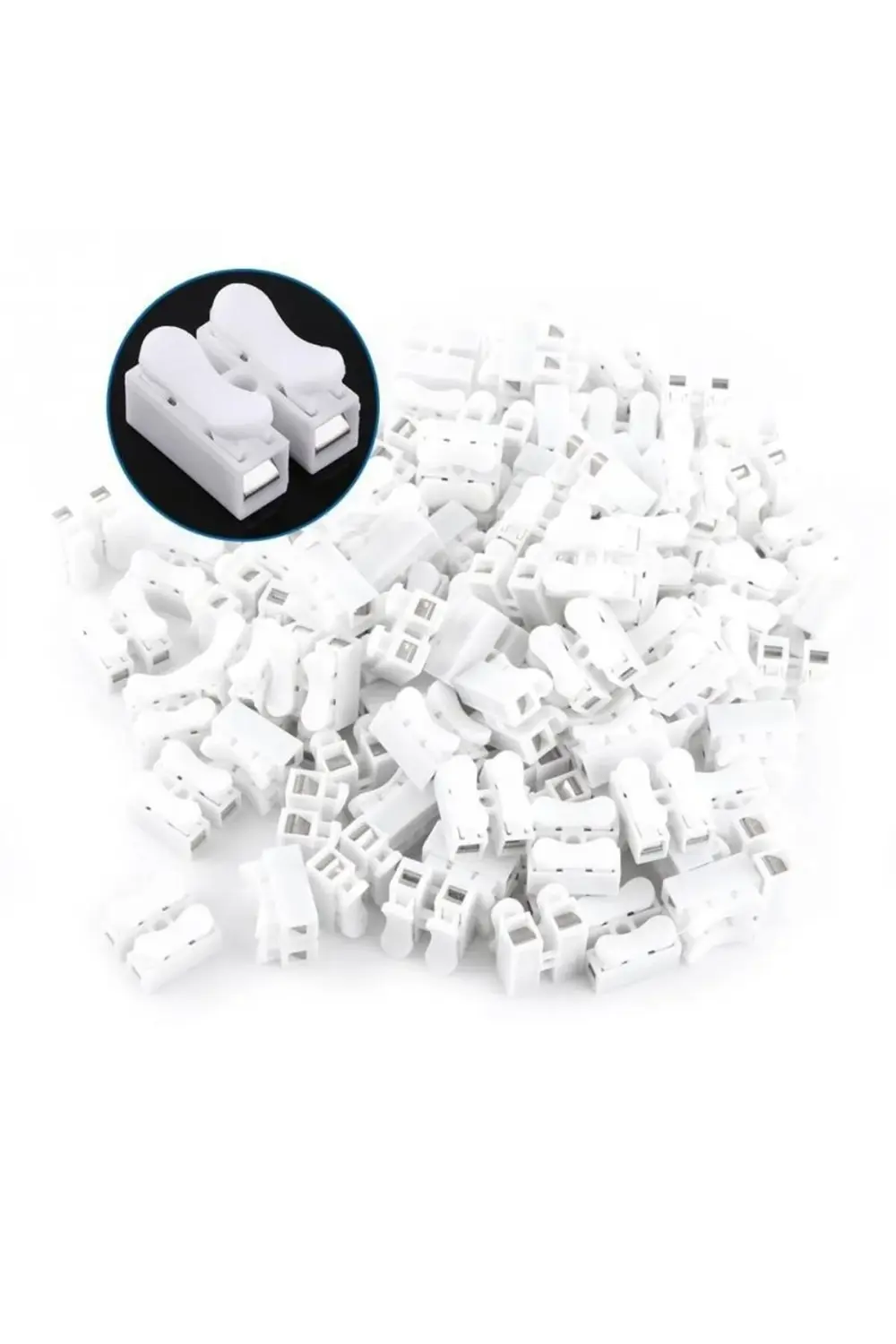 Mandallı Vidasız Klemens Basmalı Tip 2 Li 2 Pin 100'lü Paket