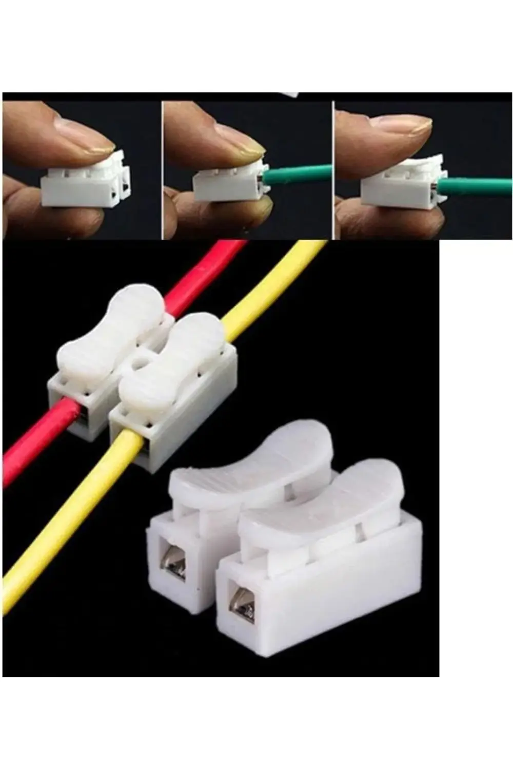 Mandallı Vidasız Klemens Basmalı Tip 2 li 2 pin 50'li Paket 97826
