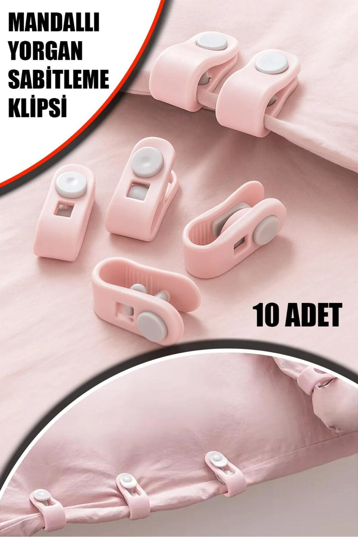 Mandallı Yorgan Sabitleyici Klips Seti 10'lu | Kaymaz ve Pratik Kullanım