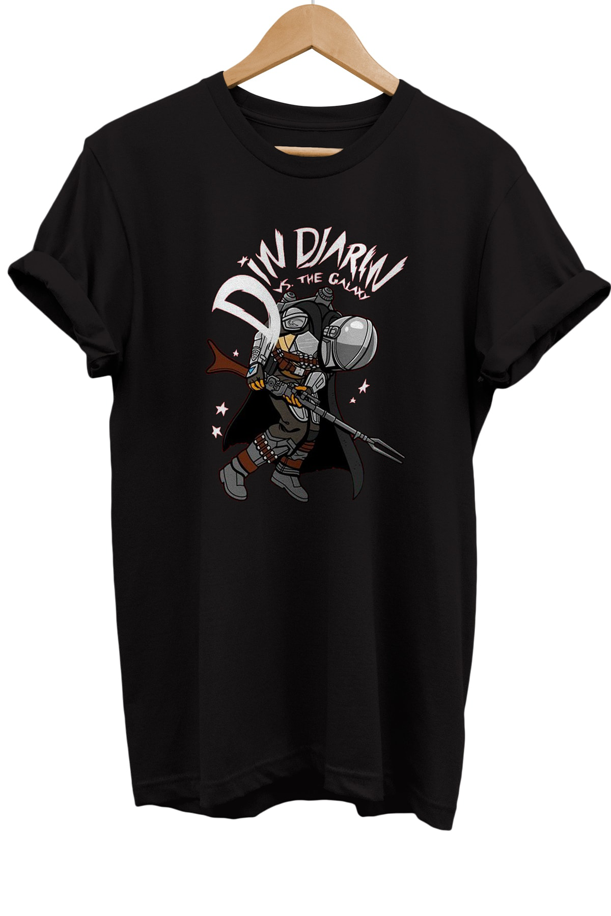 Remonz Mandalorian Baskılı %100 Pamuk Oversize T-Shirt