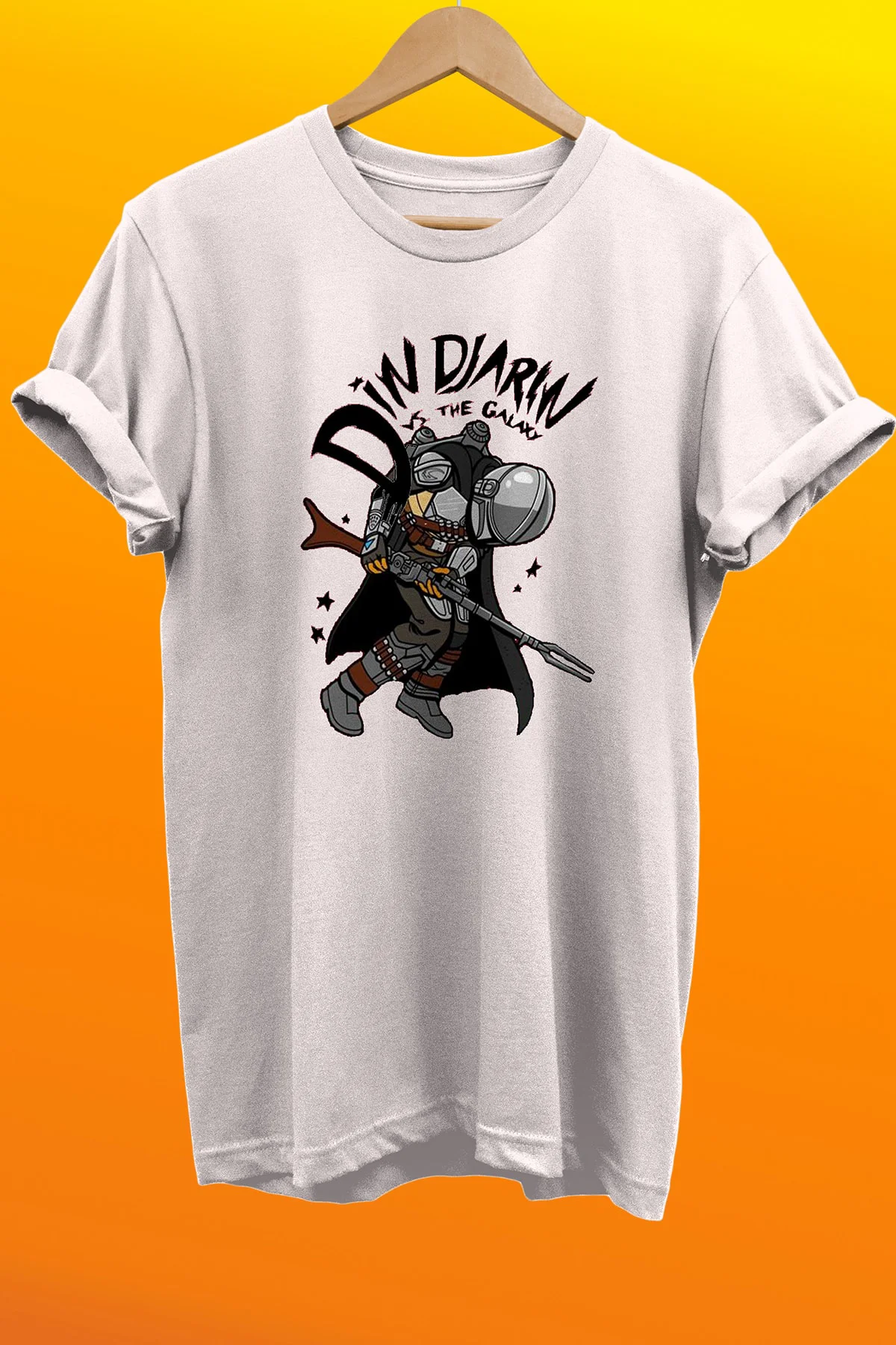 Mandalorian Baskılı %100 Pamuk Oversize T-shirt