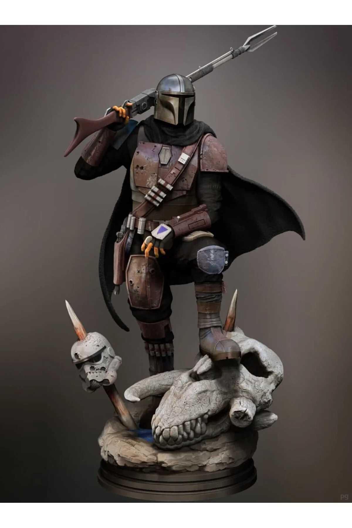 Mandalorian Din Djarin Figür Star Wars Din Djarin Figür Büyük Boy 25CM