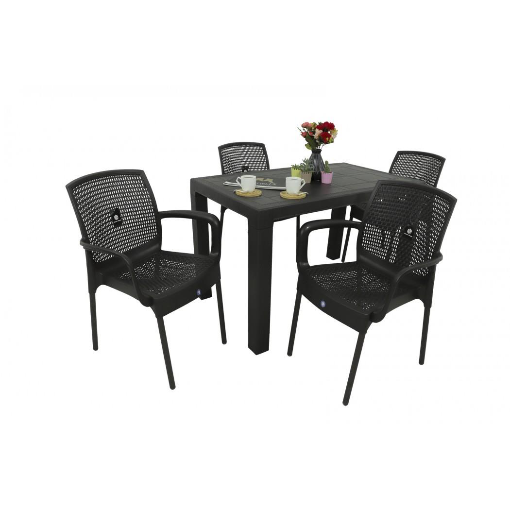 Mandella Elit 70x120 4 Kişilik Defne Koltuk Masa Takımı Eko Kahve