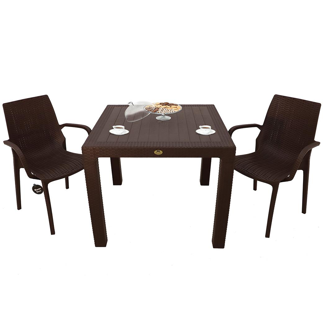 Mandella  Elit Rattan 90X90 2 Kişilik Nirvana Koltuk Masa Takimi K