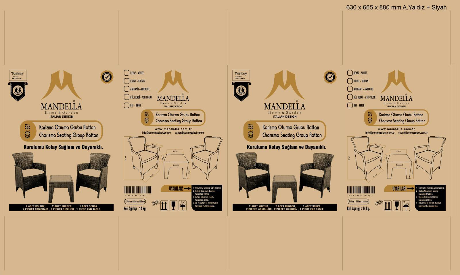 Mandella  Karizma Oturma Grubu Seti - Minder Hediyeli Kahverengi