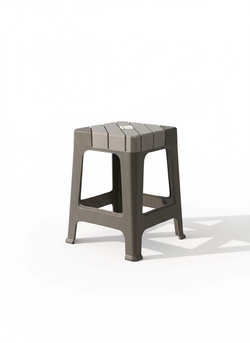 Mandella Sağlam Plastik Dolce Büyük Tabure Antrasit