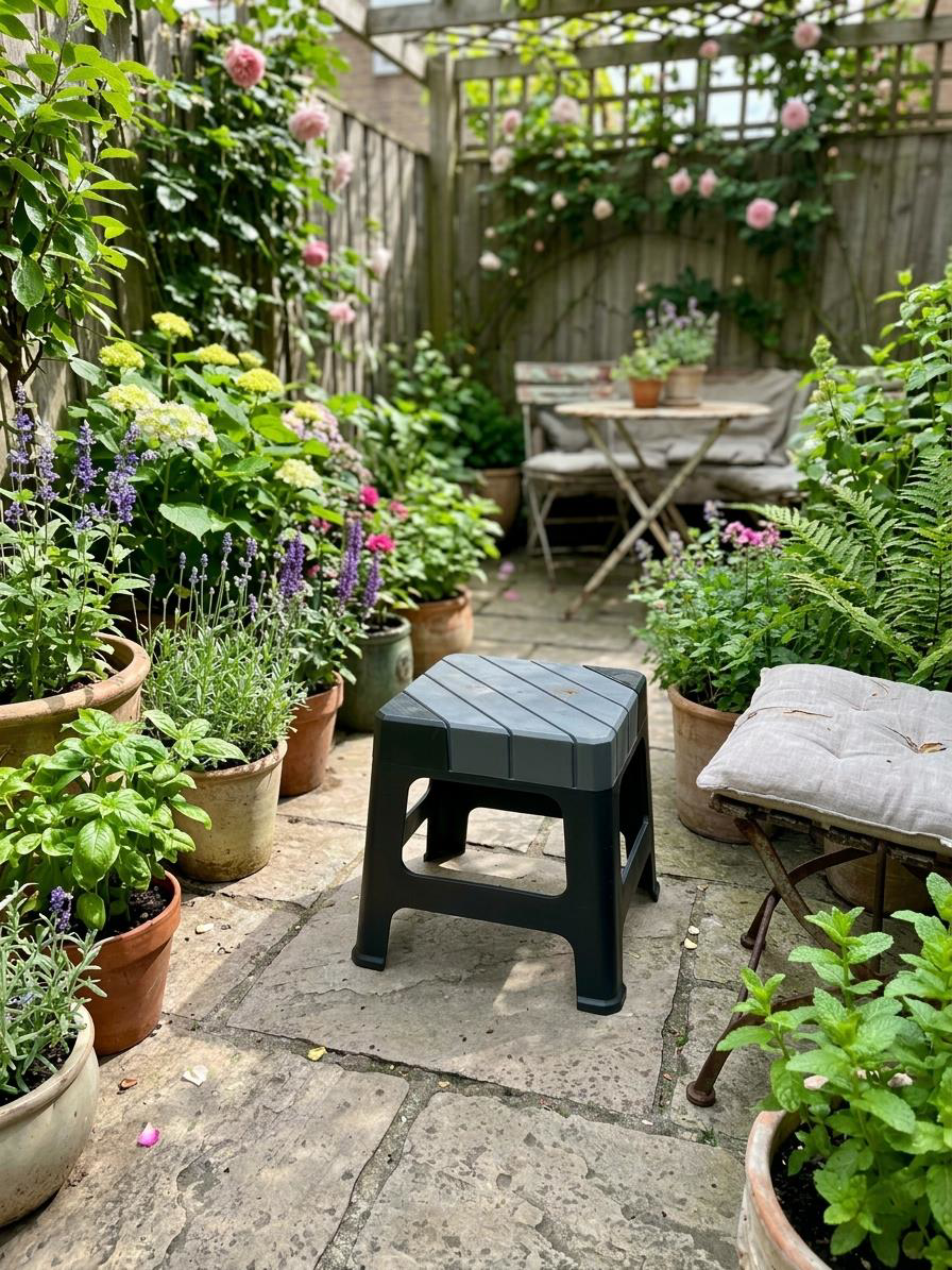 Mandella Sağlam Plastik Dolce Orta Tabure Antrasit