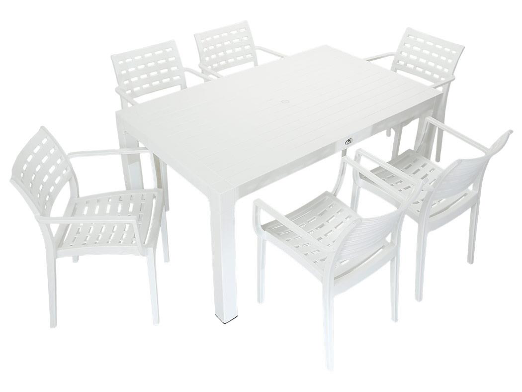 Mandella  Wood 90X150 Cafe Koltuk Masa Takimi Beyaz